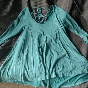 Lace-Up Teal Tunic